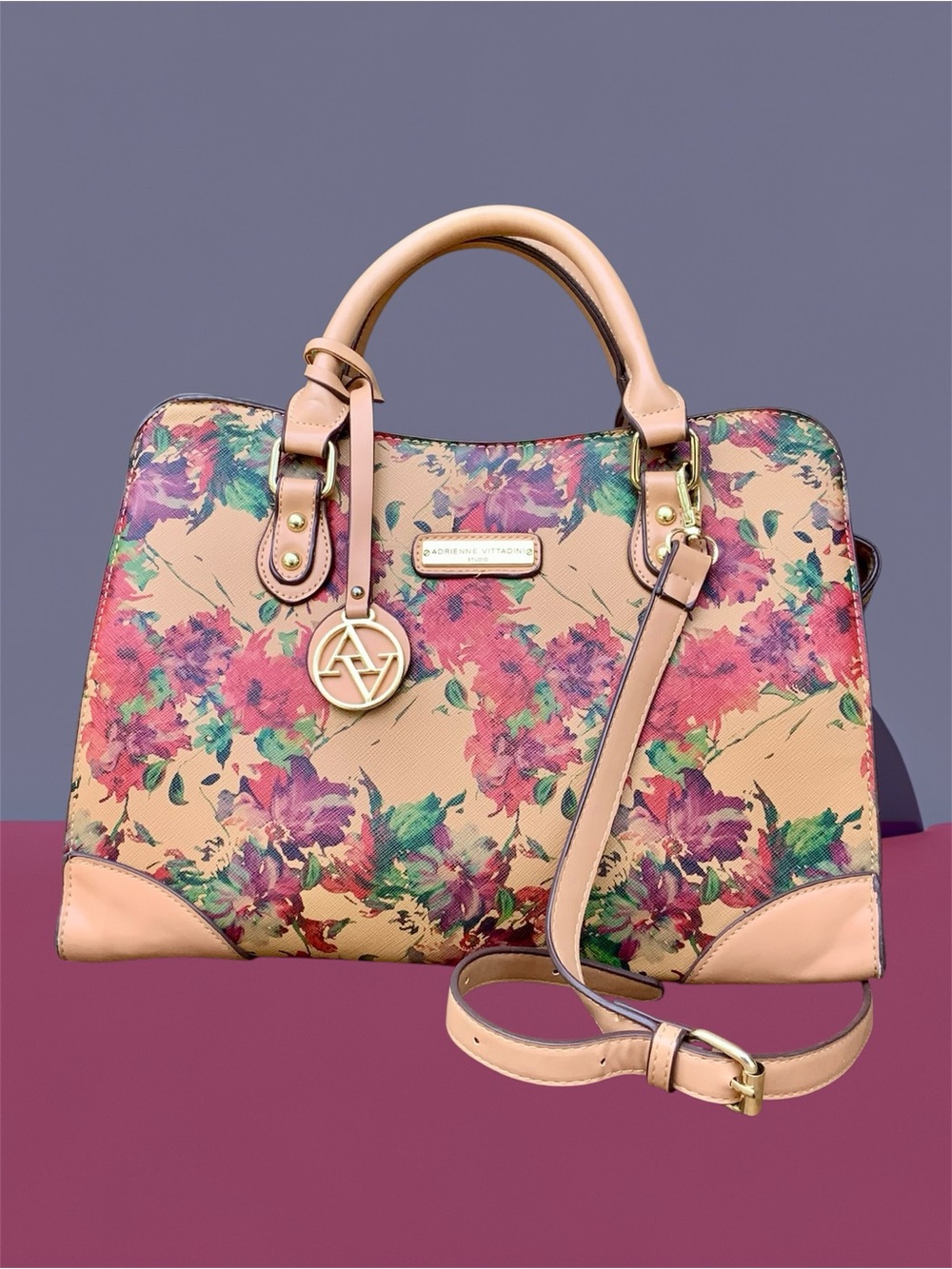 Adrienne Vittadini Studio Floral Design Satchel